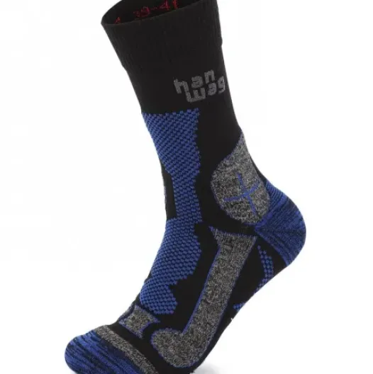 H.A.D. Hanwag Hanwag Trek-Merino Sock – Black/Royal Blue Discount